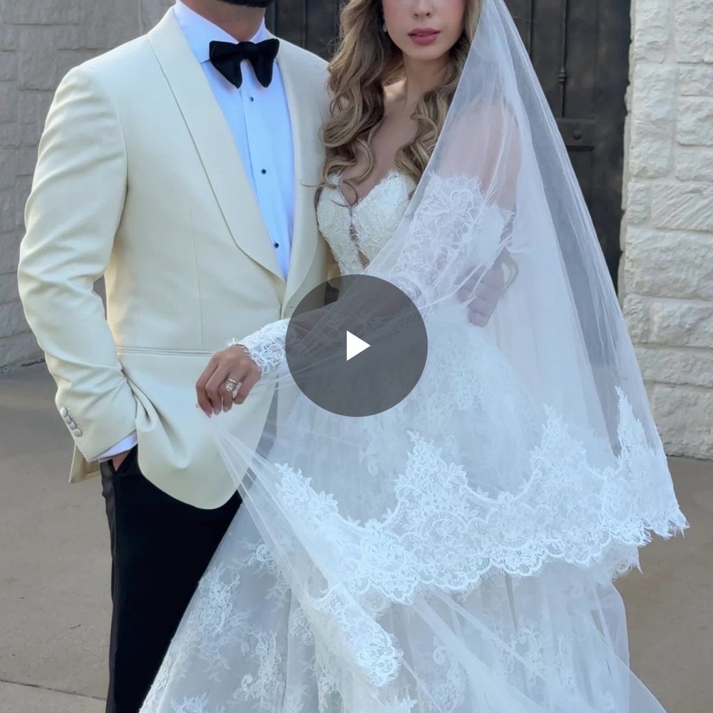 Stunning lace trim veil